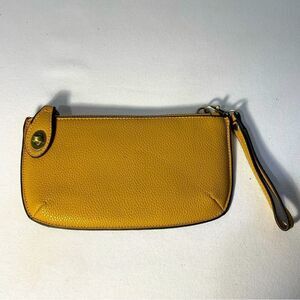 Joy Susan Mustard Wristlet Bag